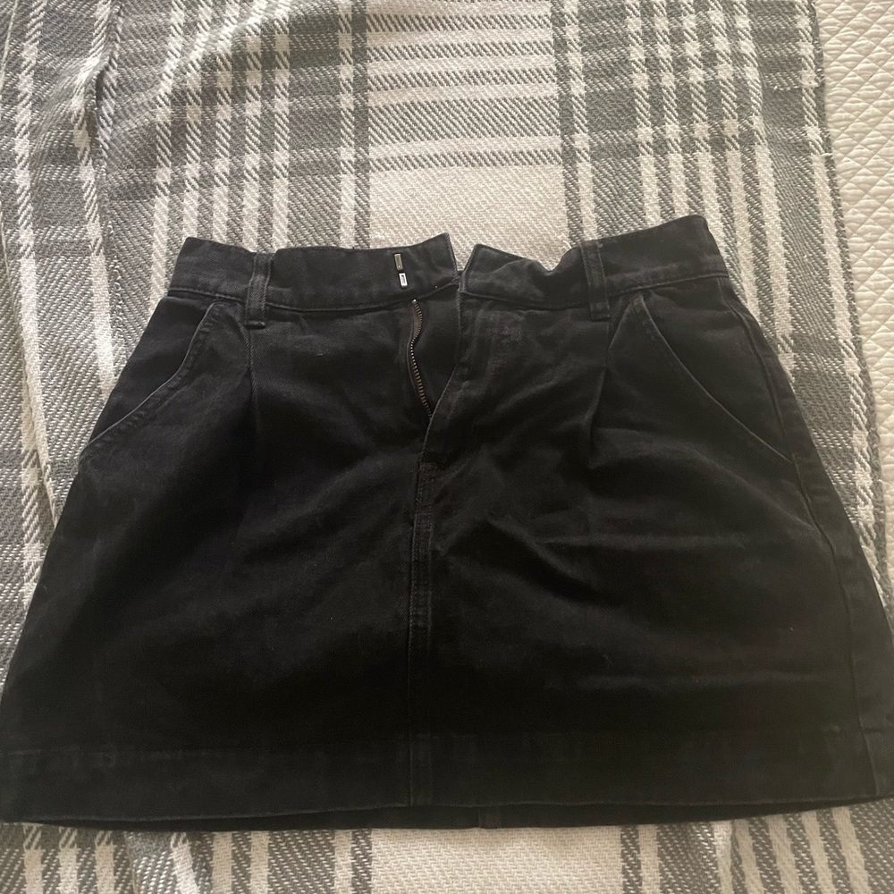 Free people black denim mini skirt. Cute! Size 4.